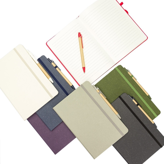 Caderneta Fibra de Arroz com Caneta Personalizada