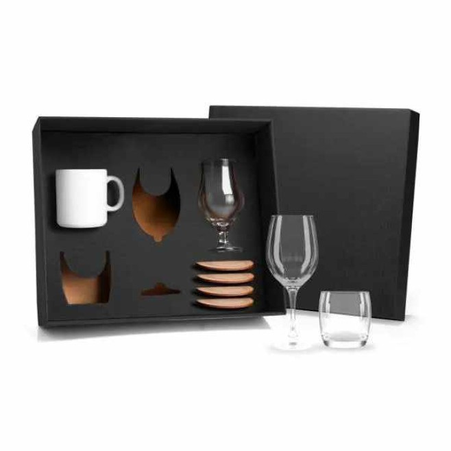 Jogo de Copos, Caneca e Porta Copo 8 Peças Personalizado 