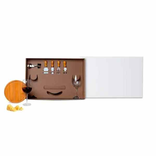 Kit Queijo e Vinho 8 Peças Personalizado